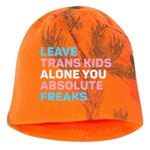 Leave Transg Alone You Absolute Freaks Lgbtq Flag Humor Kati - Camo Knit Beanie