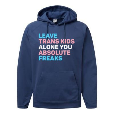 Leave Transg Alone You Absolute Freaks Lgbtq Flag Humor Performance Fleece Hoodie