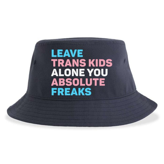 Leave Transg Alone You Absolute Freaks Lgbtq Flag Humor Sustainable Bucket Hat