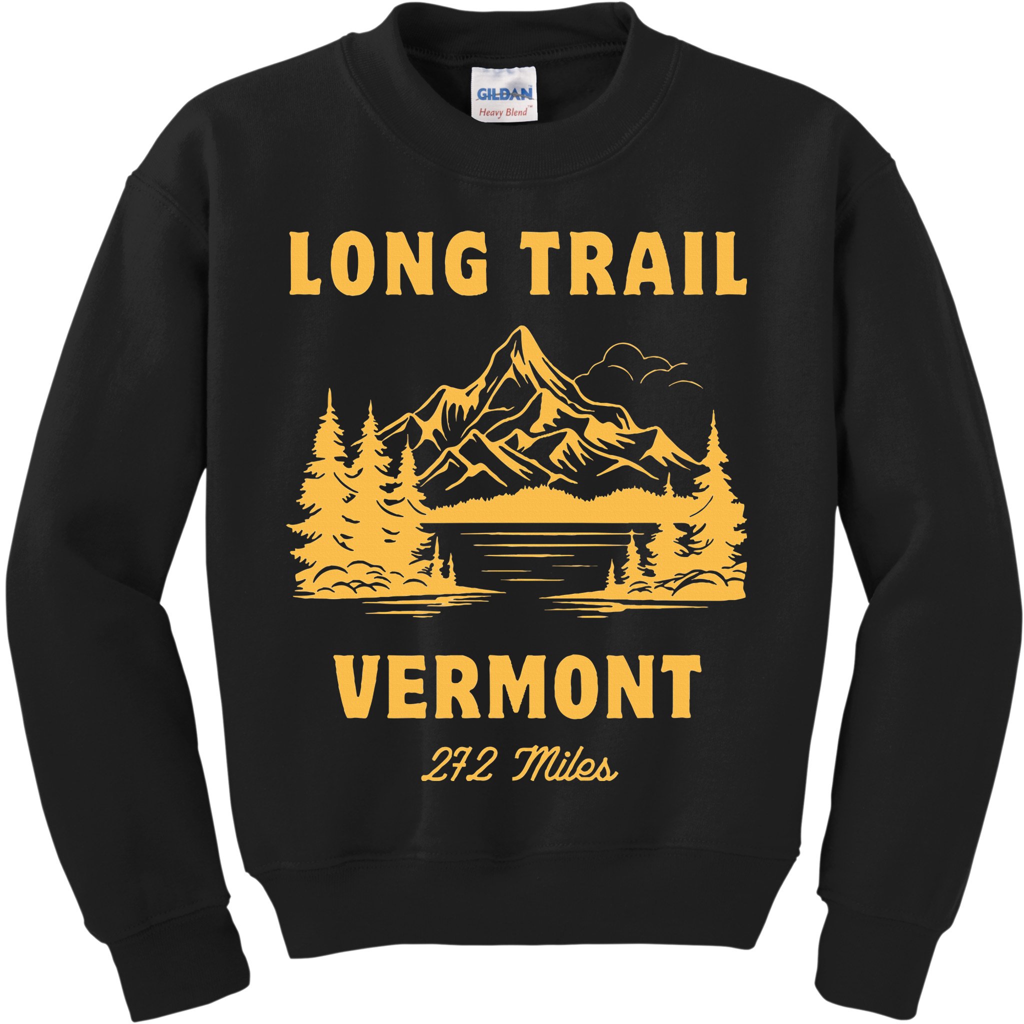 Long Trail America Usa Vermont Long Distance Hiking Mountains Camping Kids Sweatshirt