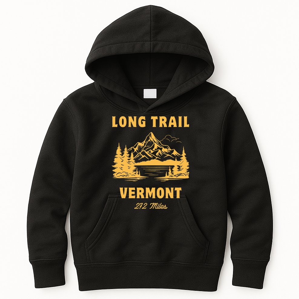 Long Trail America Usa Vermont Long Distance Hiking Mountains Camping Kids Hoodie