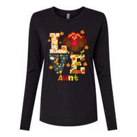 LOVE Turkey Aunt Pumpkin Happy Thanksgiving Autumn Gifts Womens Cotton Relaxed Long Sleeve T-Shirt