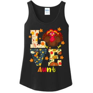 LOVE Turkey Aunt Pumpkin Happy Thanksgiving Autumn Gifts Ladies Essential Tank