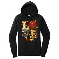 LOVE Turkey Aunt Pumpkin Happy Thanksgiving Autumn Gifts Women's Pullover Hoodie