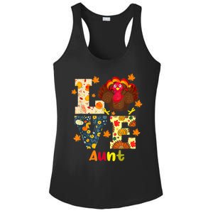 LOVE Turkey Aunt Pumpkin Happy Thanksgiving Autumn Gifts Ladies PosiCharge Competitor Racerback Tank