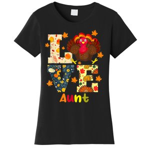 LOVE Turkey Aunt Pumpkin Happy Thanksgiving Autumn Gifts Women's T-Shirt