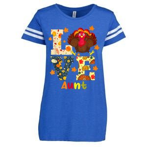 LOVE Turkey Aunt Pumpkin Happy Thanksgiving Autumn Gifts Enza Ladies Jersey Football T-Shirt