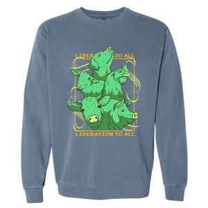 Liberation To All Vegan Vegetarian Animals Lover Great Gift Garment-Dyed Sweatshirt