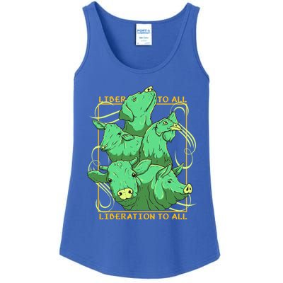 Liberation To All Vegan Vegetarian Animals Lover Great Gift Ladies Essential Tank