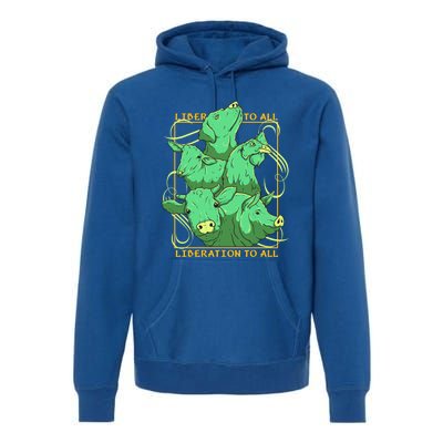 Liberation To All Vegan Vegetarian Animals Lover Great Gift Premium Hoodie