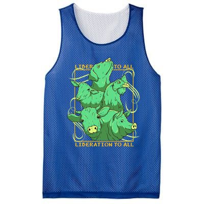 Liberation To All Vegan Vegetarian Animals Lover Great Gift Mesh Reversible Basketball Jersey Tank