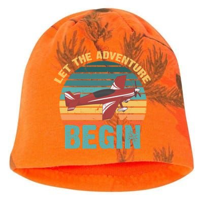 Let The Adventure Begin Airplane Adventure Travel Mode Gift Kati - Camo Knit Beanie