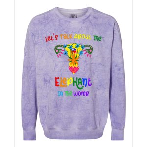 LetS Talk About The Elephant In The Womb Colorblast Crewneck Sweatshirt