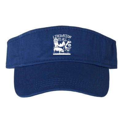 Liberation To All Vegetarian Gift Valucap Bio-Washed Visor