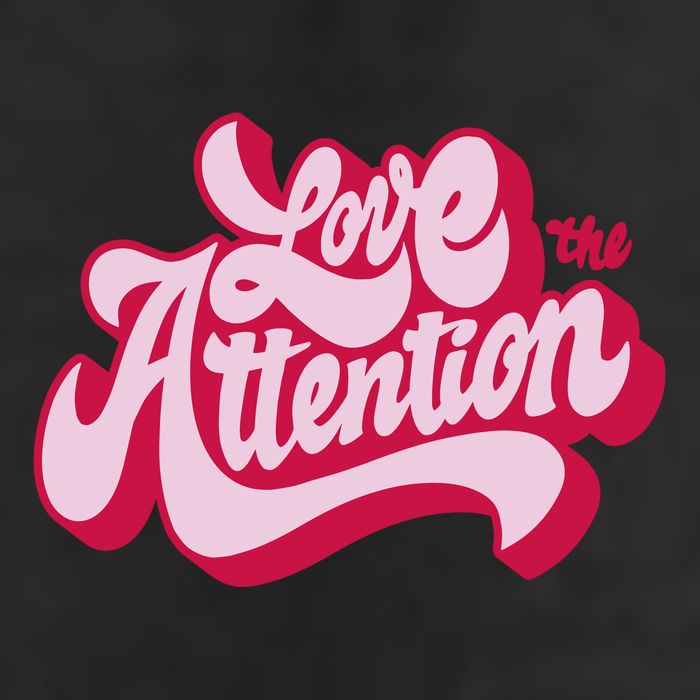 Love The Attention Funny Retro 7 Panel Mesh Trucker Snapback Hat