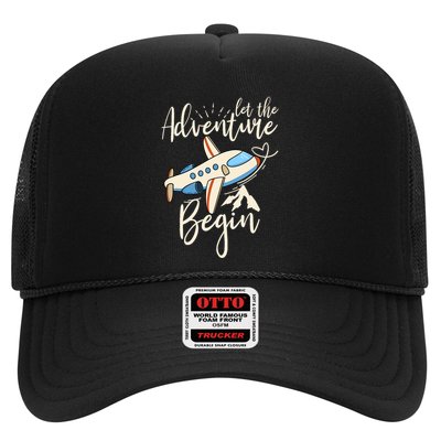 Let The Adventure Begin Airplane Adventure Travel Mode Trucker Hat