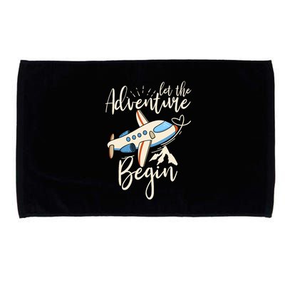 Let The Adventure Begin Airplane Adventure Travel Mode Microfiber Hand Towel