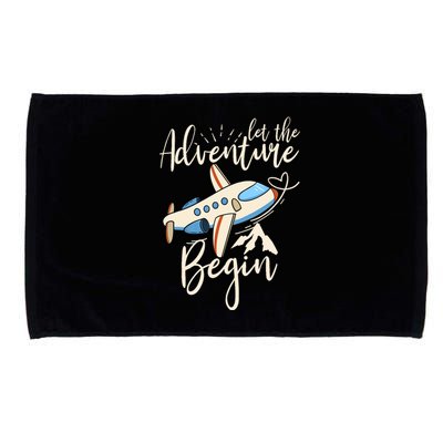 Let The Adventure Begin Airplane Adventure Travel Mode Microfiber Hand Towel