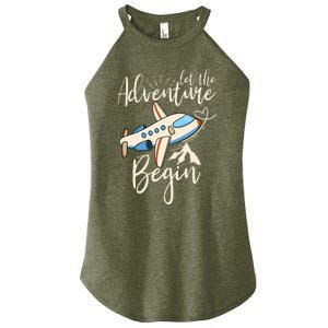 Let The Adventure Begin Airplane Adventure Travel Mode Women's Perfect Tri Rocker Tank