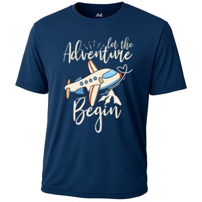 Let The Adventure Begin Airplane Adventure Travel Mode Performance Shirt