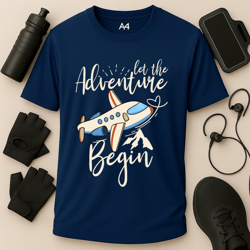 Let The Adventure Begin Airplane Adventure Travel Mode Performance Shirt