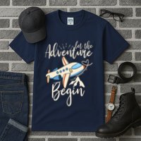 Let The Adventure Begin Airplane Adventure Travel Mode Tall T-Shirt