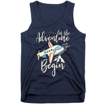 Let The Adventure Begin Airplane Adventure Travel Mode Tank Top