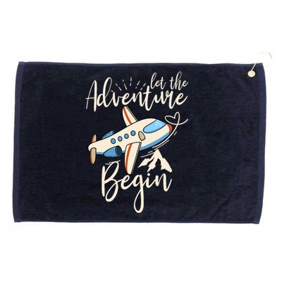 Let The Adventure Begin Airplane Adventure Travel Mode Grommeted Golf Towel