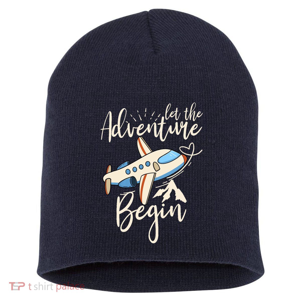 Let The Adventure Begin Airplane Adventure Travel Mode Short Acrylic Beanie