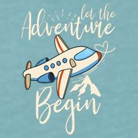 Let The Adventure Begin Airplane Adventure Travel Mode Sueded Cloud Jersey T-Shirt