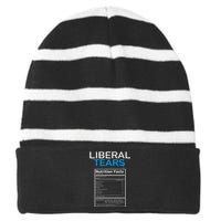 Liberal Tears Anti Liberal Pro Trump Republican Gift Striped Beanie with Solid Band