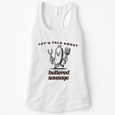 LetS Talk About Buttered Sausage Womens Tank Top