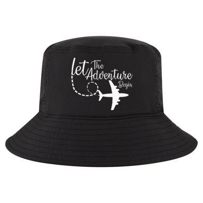 Let The Adventure Begin Inspirational Airplane Travel Mode Cool Comfort Performance Bucket Hat