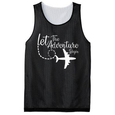 Let The Adventure Begin Inspirational Airplane Travel Mode Mesh Reversible Basketball Jersey Tank