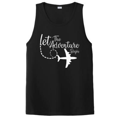 Let The Adventure Begin Inspirational Airplane Travel Mode PosiCharge Competitor Tank