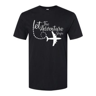 Let The Adventure Begin Inspirational Airplane Travel Mode Softstyle CVC T-Shirt