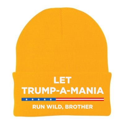 Let Trump A Mania Run Wild Brother Trumpamania Trump 2024 Knit Cap Winter Beanie