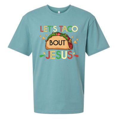 LetS Taco Bout Jesus Cinco De Mayo Pun Gift Mexican Sueded Cloud Jersey T-Shirt