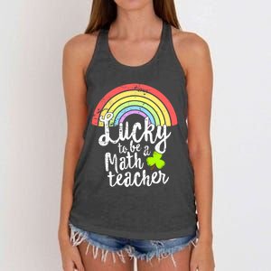 Lucky To Be A Math Teacher St Patricks Day School Gift Women's Knotted Racerback Tank