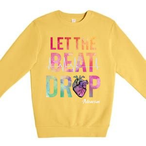 Let The Beat Drop Adenosine Funny Rn Nurses Heartbeat Cute Premium Crewneck Sweatshirt