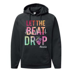 Let The Beat Drop Adenosine Funny Rn Nurses Heartbeat Cute Performance Fleece Hoodie