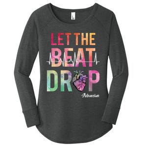 Let The Beat Drop Adenosine Funny Rn Nurses Heartbeat Cute Women's Perfect Tri Tunic Long Sleeve Shirt