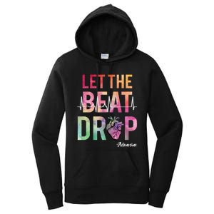 Let The Beat Drop Adenosine Funny Rn Nurses Heartbeat Cute Women's Pullover Hoodie