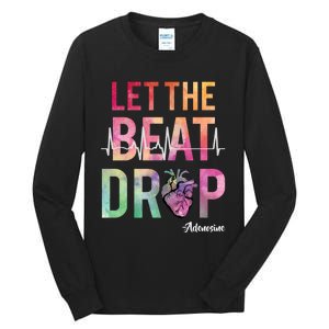 Let The Beat Drop Adenosine Funny Rn Nurses Heartbeat Cute Tall Long Sleeve T-Shirt