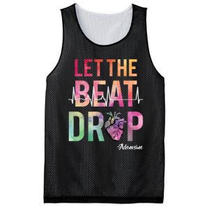 Let The Beat Drop Adenosine Funny Rn Nurses Heartbeat Cute Mesh Reversible Basketball Jersey Tank