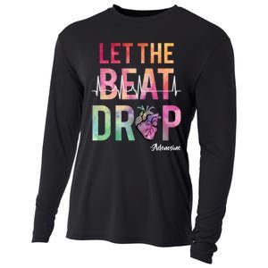 Let The Beat Drop Adenosine Funny Rn Nurses Heartbeat Cute Cooling Performance Long Sleeve Crew