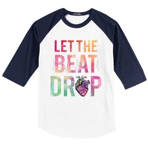 Let The Beat Drop Adenosine Funny Rn Nurses Heartbeat Cute Baseball Sleeve Shirt