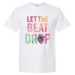 Let The Beat Drop Adenosine Funny Rn Nurses Heartbeat Cute Garment-Dyed Heavyweight T-Shirt