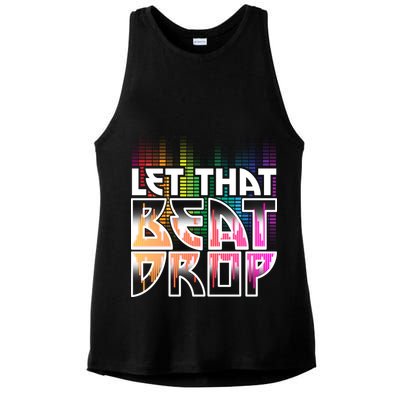 Let That Beat Drop Rainbow Equalizer Dance Music Lover Ladies PosiCharge Tri-Blend Wicking Tank