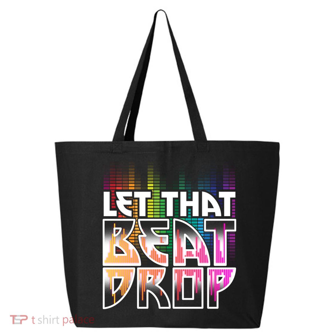 Let That Beat Drop Rainbow Equalizer Dance Music Lover 25L Jumbo Tote